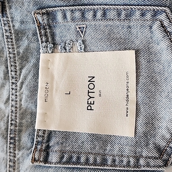 HIDDEN L.A New Jeans The Peyton Denim Asymmetrical Wrap Wrap Mini-Skirt Size L - Picture 15 of 16